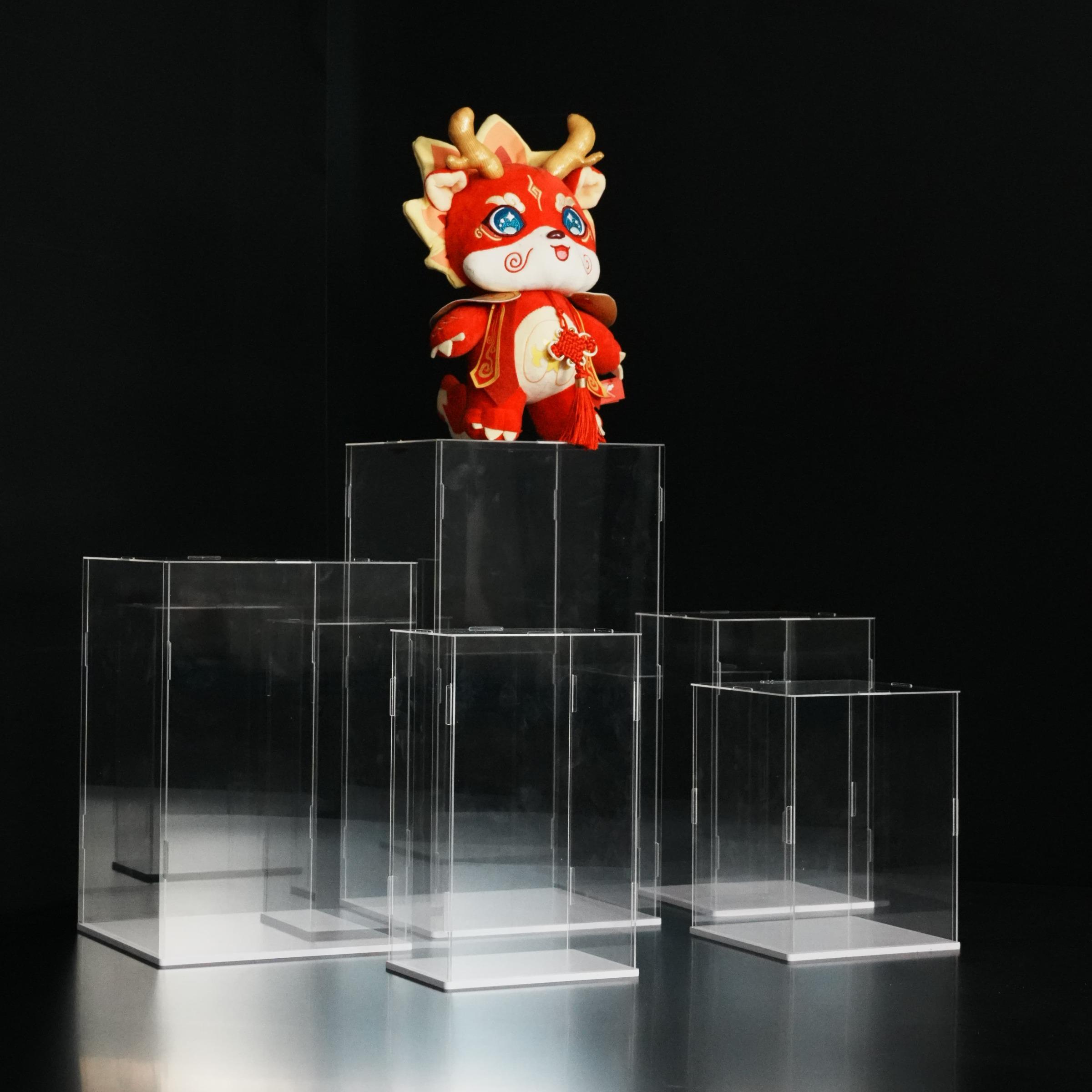 Transparent Acrylic Display Case, Stackable Doll Box, Figurine, Vertical Assembly Stand, Base, Pop Character Dustproof Storage, Collectible Figurines