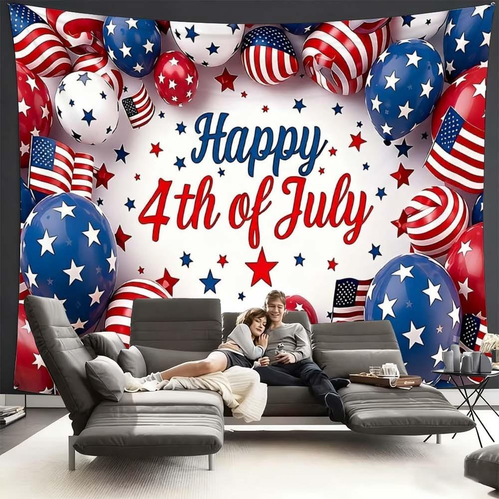 1PC 4th of July Themed Wall Decoration for Living Rooms Bedrooms Vibrant Atmosphere Enhancement for Gatherings Independence Day Celebration Background Hanging Fabric