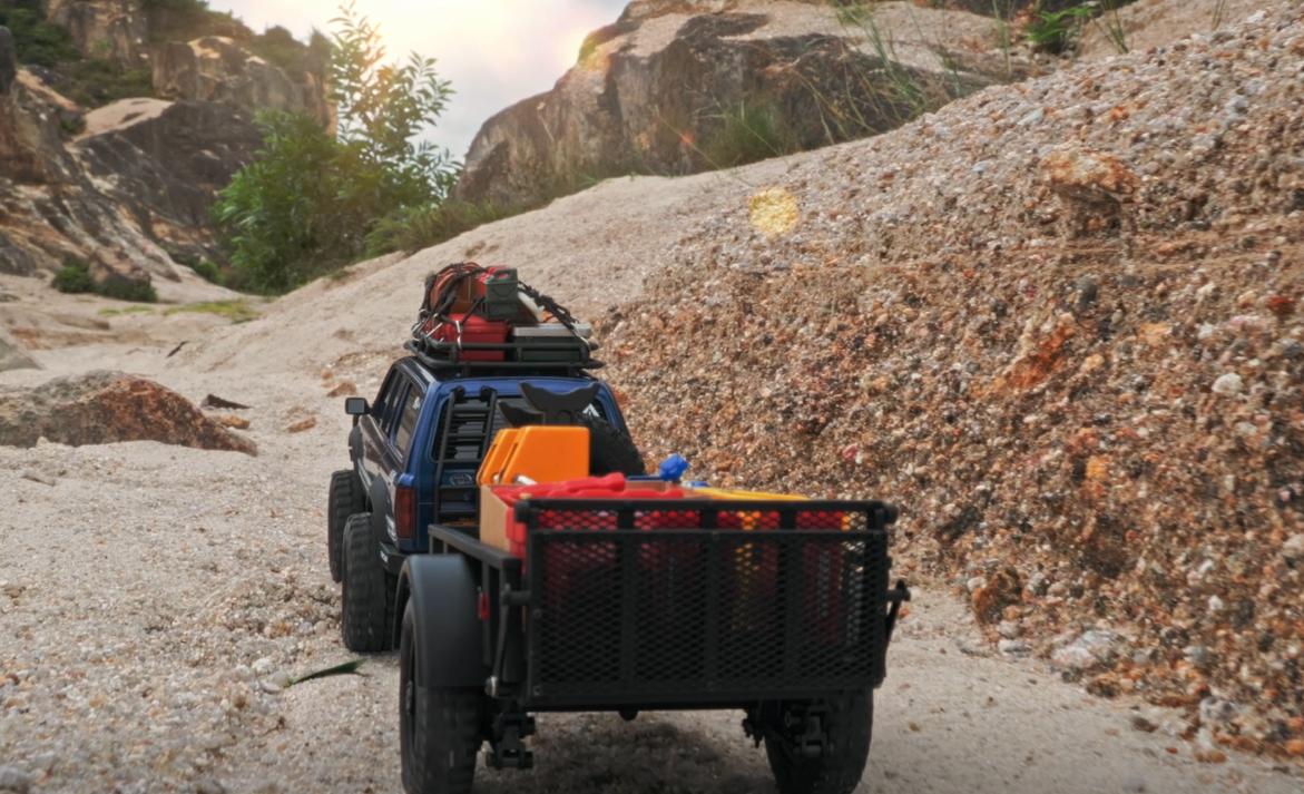 FMS RC Trailer for 1:18/1:12 RC Crawler RC Trucks Parts for FCX18 Land Cruiser 80 & 1:12 Rc Cars for Hauling Behind Car FMS RC Trailer for 1:18/1:12 RC Crawler RC Trucks Parts for FCX18 Land Cruiser 80 & 1:12 Rc Cars for Hauling Behind Car