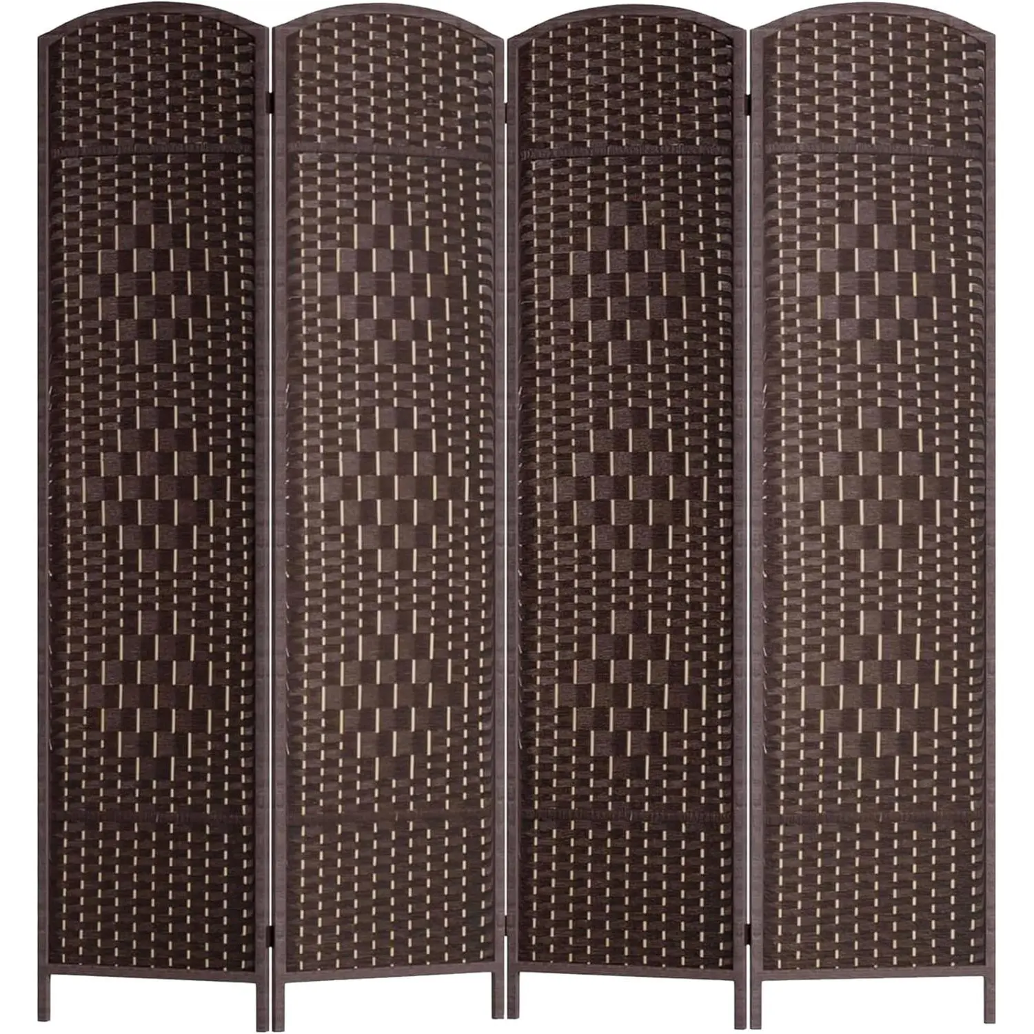 Room Divider 6FT Wooden Screen Folding Privacy Screens Portable Wall Dividers for Home Office Bedroom, Dark Brown