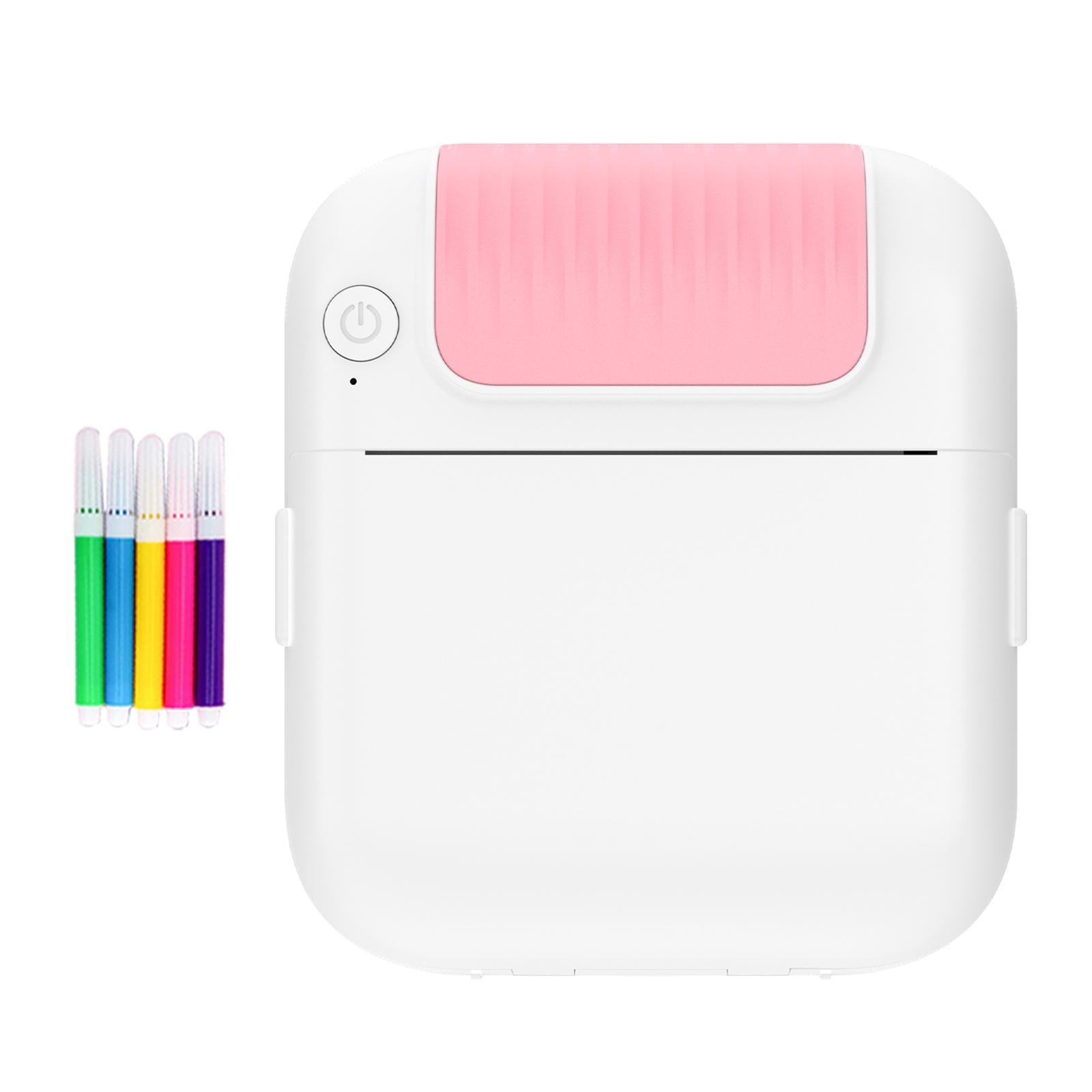 Mini Pocket Bluetooth Printer, Portable Sticker Printing Device Includes Doodle Color Markers, Perfect for Diary, DIY Scrapbooking, Travel Notes & Memo, Ideal Gift for Children Adults & Students, Excellent Kids Christmas Present