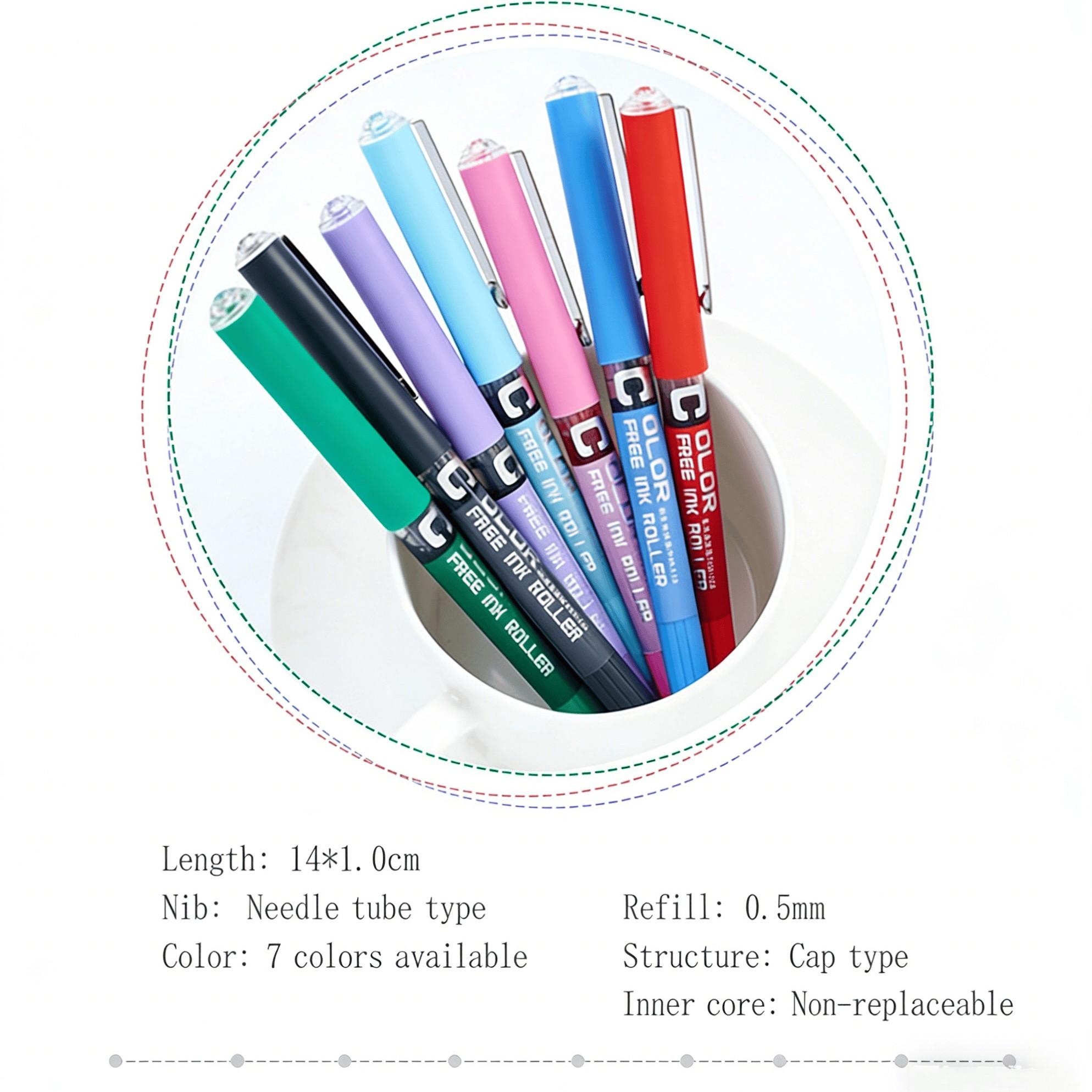 Colorful Liquid Ink Ballpoint Pen, Smooth Quick-Dry Neutral Pen, Fine Tip for Writing, Ideal for Students, Office, Daily Use Stationery