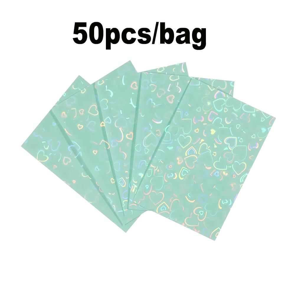 50Pcs 61x91mm Card Sleeves – Card Sleeve Protectors Premium Clear Love style PVC Fits YGO/Photocard/Sports Cards, Small Size Trading Card Holder, Durable & Scratch-Resistant, Perfect Gift Set for Collectors