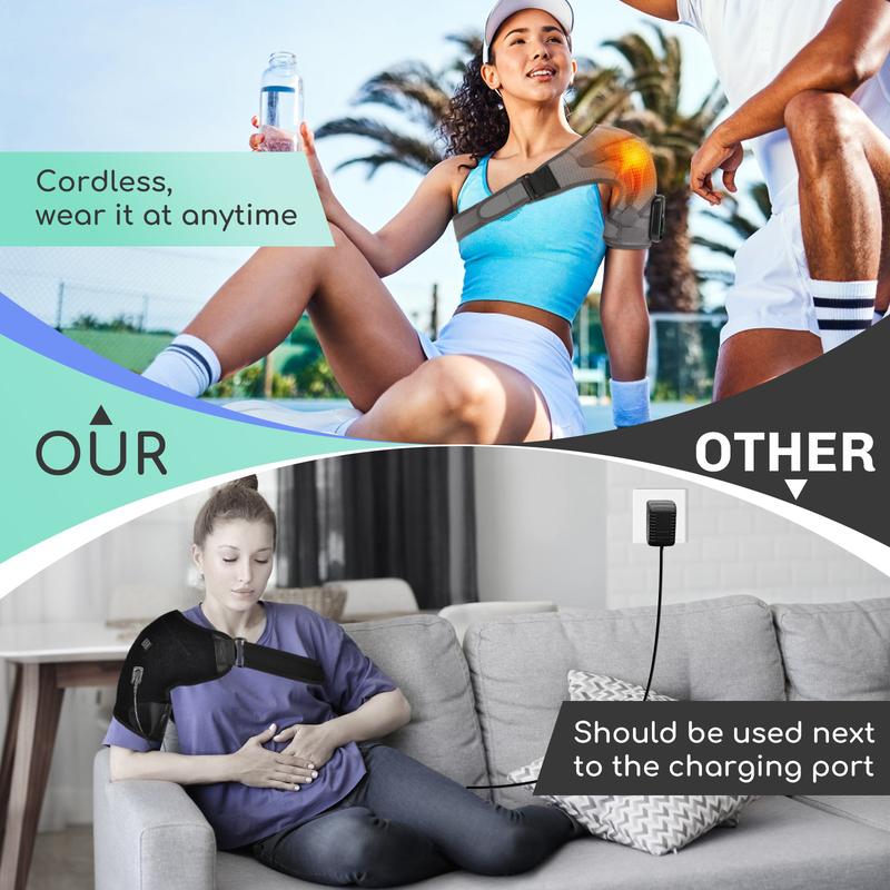 Heated Shoulder Wrap, Shoulder Heating Pads Massager, Electric Cordless Vibration Massage,Comfort Heated Shoulder Braces Heated Shoulder Wrap, Shoulder Heating Pads Massager, Electric Cordless Vibration Massage,Comfort Heated Shoulder Braces