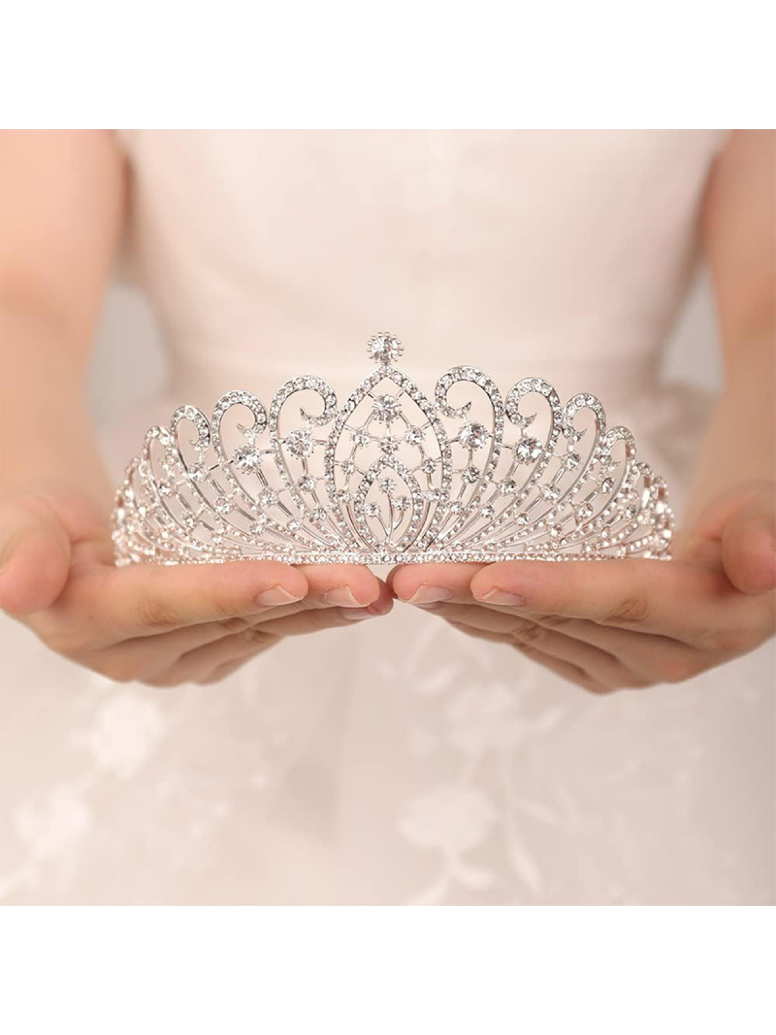 Delicate Shining Rhinestone Crystal Floral Bridal Headband Wedding Hair Accessories for Bride Fashion