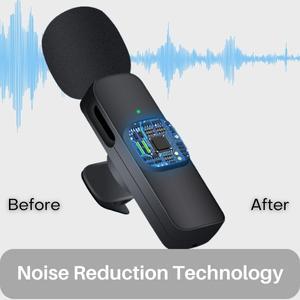 Mini Wireless Lavalier Microphone for iPhone, iPad, Android - 2 Pack Professional Lapel Phone Microphones for Live Interview Podcast Vlog