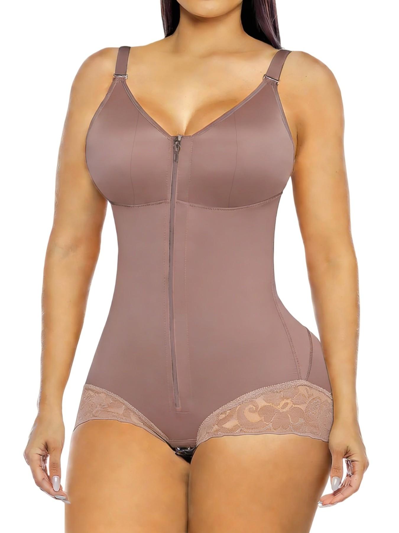 1 Count Women's Adjustable High Compression Zipper Tummy Control High Waisted Shapewear Bodysuit, Fajas, Colombian Shapewear, Body Faja Colombiana, Suitable For Various Occasions