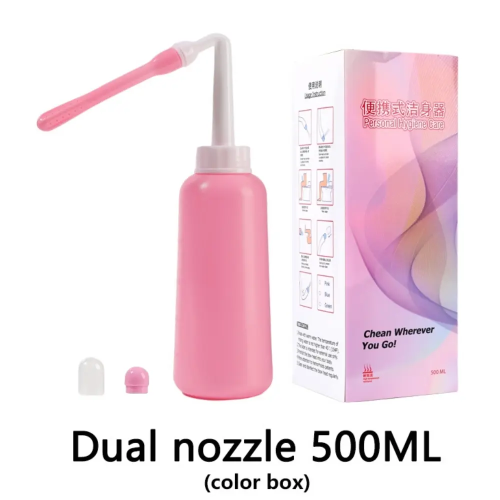 16.9oz/500ML Large Capacity Travel Bidet Bottle for Women, Portable Handheld Bidet for Female Hygiene and Cleansing, Butt Cleaner with Dual Flush Options-Short and Long(for inside clean)