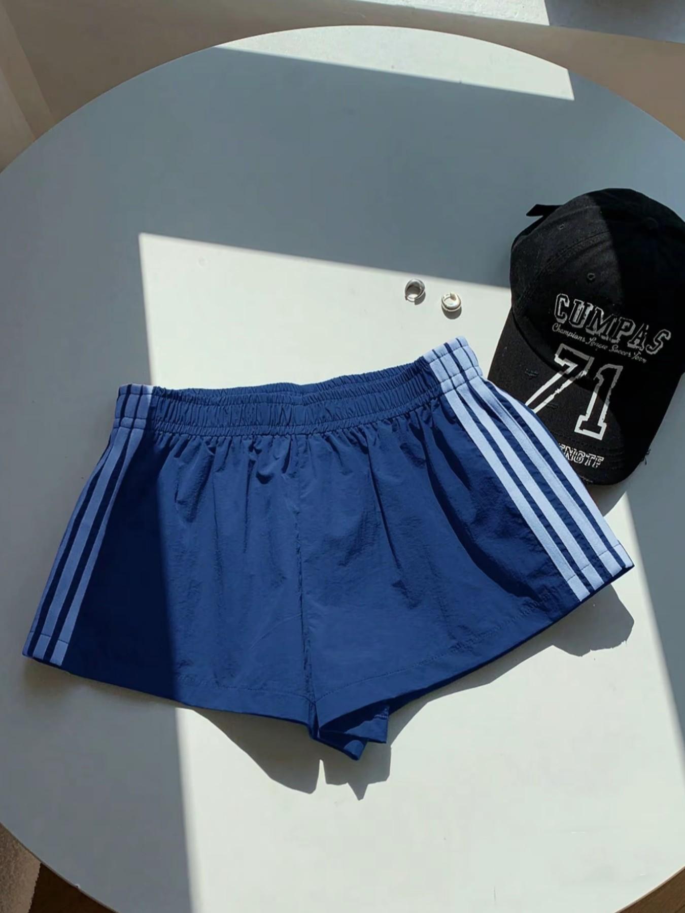 Women's Side Striped Elastic Waist Casual Summer Shorts, Loose-Fitting Short Pants, Plain Fs-Camo Style, Perfect for Daily Wear, Casual Relaxed Shorts