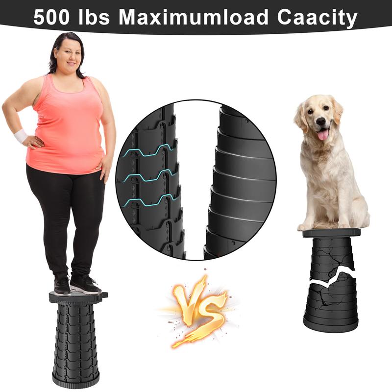 Upgraded Collapsible Stool,Portable Stools,Telescoping Stool, Max Load Capacity 450lbs,Suitable for Outdoor Picnic Camping Gardening Fishing Hiking BBQ Multi Purpose Foldable Practical Seating Solution Compact And Lightweight