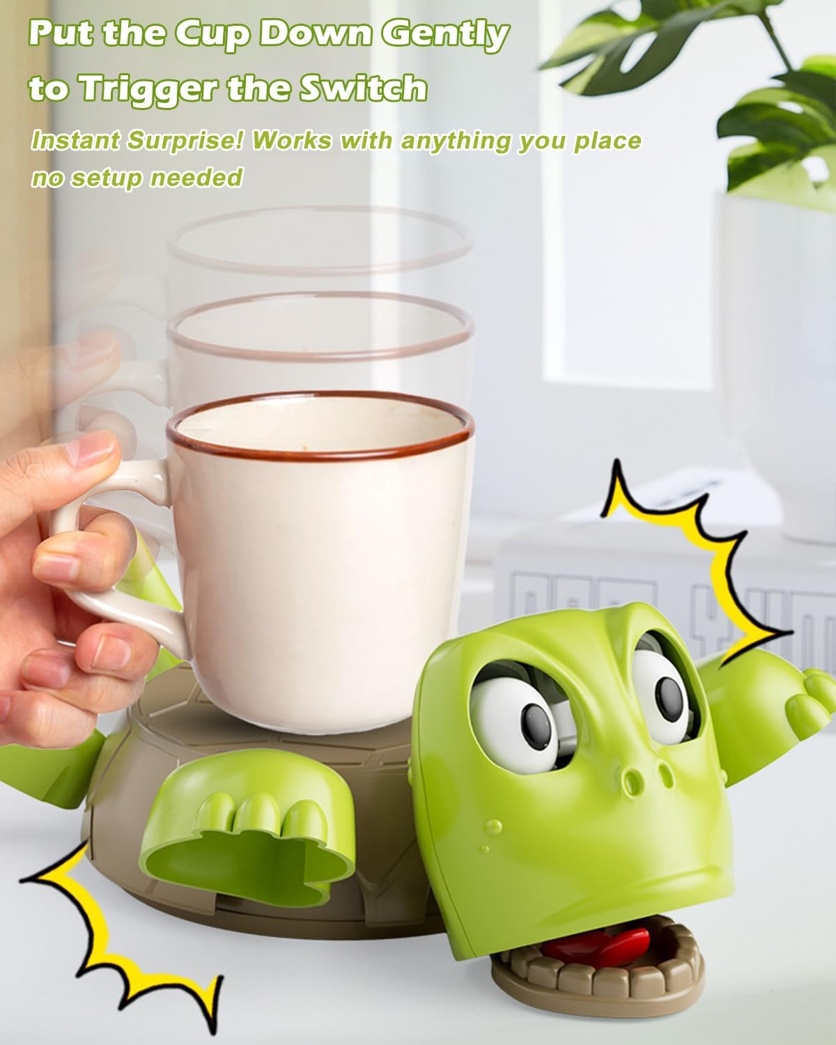 Screaming Turtle Coaster, 3D Printed Funnywith Interactive Expression, Hilarious OpenEved When Put a Glass on His Back, TurtleCup Holder, Home Decor & KitchenAccessories, Gag Gift for Tortoise Lovers