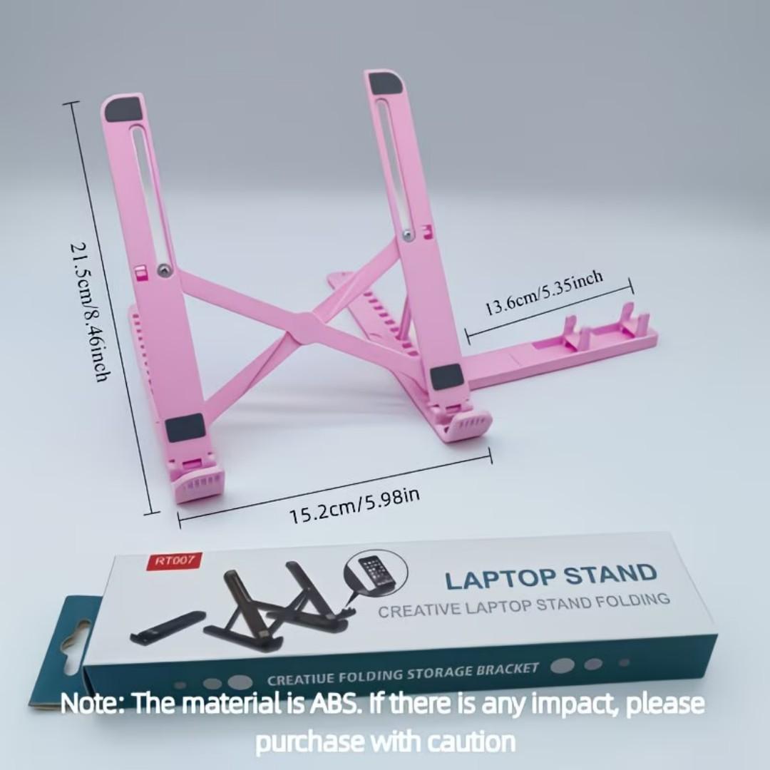 2-In-1 Adjustable Laptop And Tablet Stand,  Mobile Phone/Stationery Storage Rack – Portable Folding ABS Desktop Organizer for Ipad, Kindle, Smartphone, And E-Reader – Lightweight And Compact Smart Device And Laptop Stand