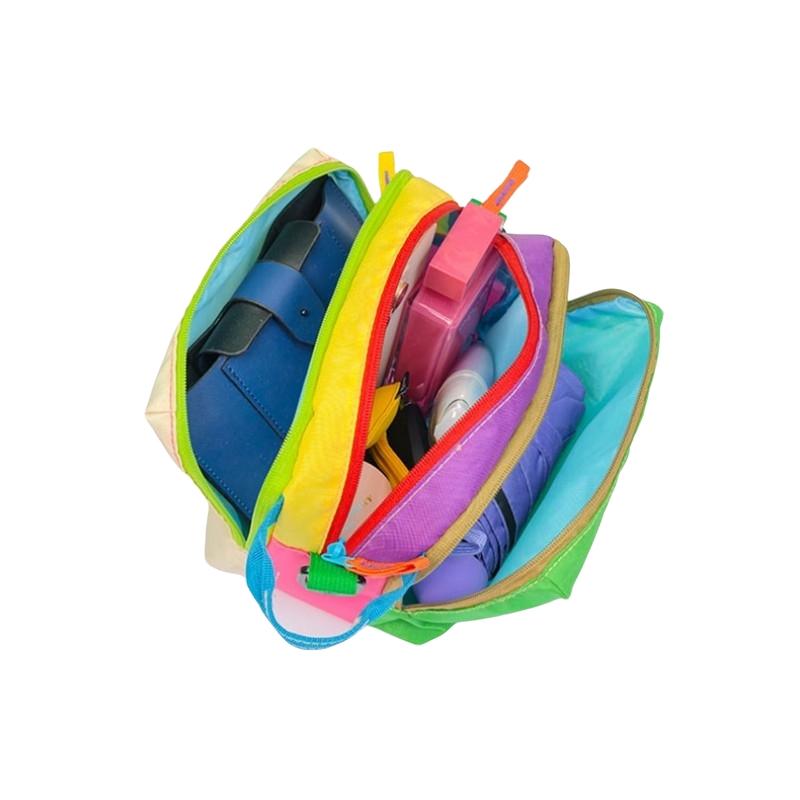 Dopamine Storage Bag, Multi-Layer Partition Crossbody Bag, Travel Makeup Organizer, Colorful Shoulder Bag, All-In-One Essentials Pack