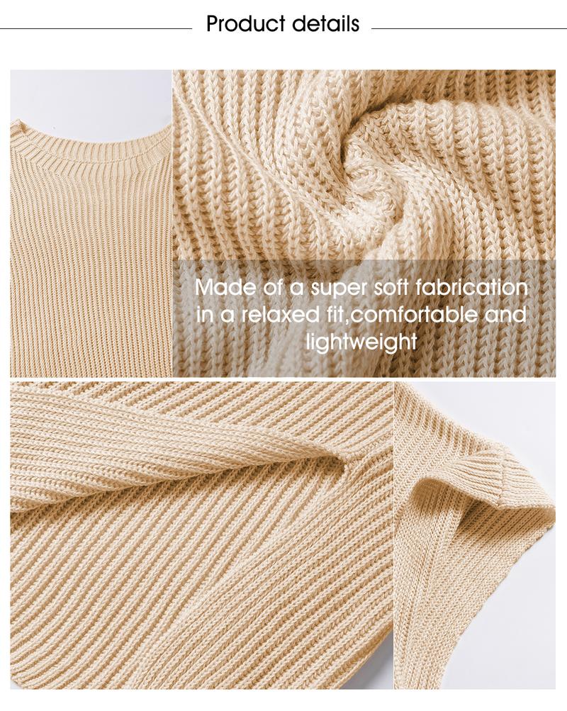 Shewin 2026 Spring/Summer Oversized Cozy Ribbed Knit Top Women’s Crew Neck Short Sleeve Pullover Elegant Solid Color Knitwear with Side Slit for All-Season Casual Outfits Shewin 2026 Spring/Summer Oversized Cozy Ribbed Knit Top Women’s Crew Neck Short Sleeve Pullover Elegant Solid Color Knitwear with Side Slit for All-Season Casual Outfits
