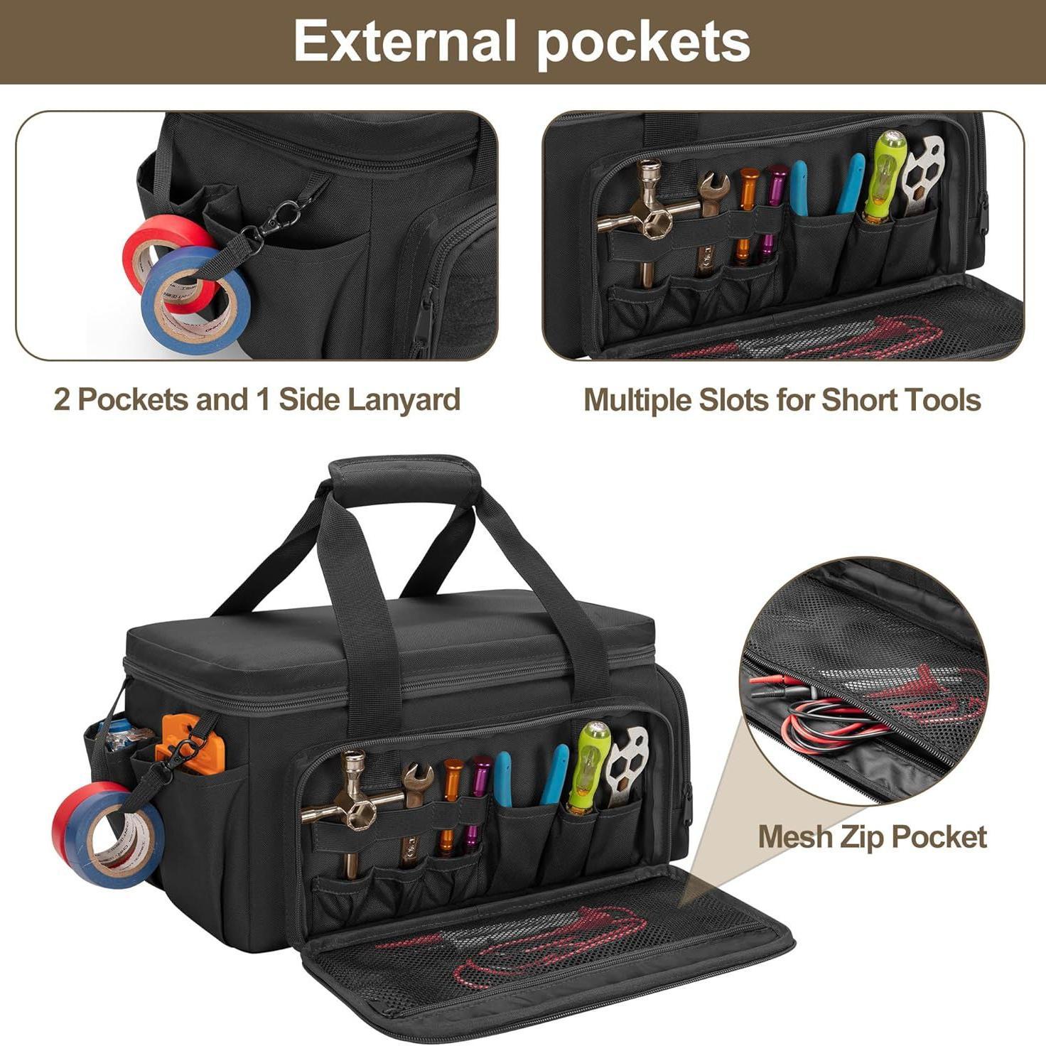 1PCS technical toolkit, maintenance technician tool storage bag, practical multi compartment storage bag, multifunctional tool handbag, Tool Bag Organizer