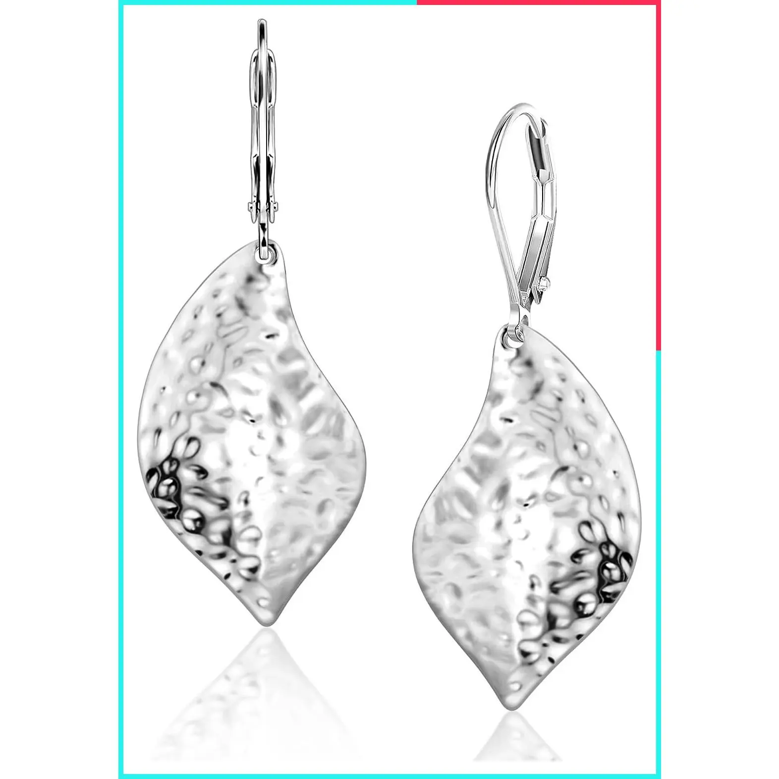 Leaf Gold Drop Earrings for Women Lightweight Hypoallergenic 14K Gold Plated Silver Dangle Earrings Trendy French Leverback