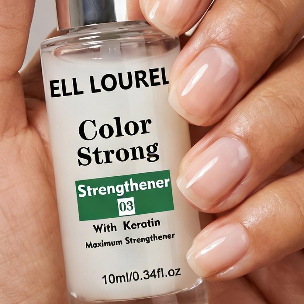 ELL LOUREL Gel Strong Nail Strengthener, 10ml Quick-Dry Nail Hardener & Repair Treatment, for Soft, Fragile & Brittle Nails, Strengthens Nail Beds, Prevents Brittle & Breaks with Long-Lasting Protection, Salon-Quality Finish, Daily Nail Care Serum Oil.