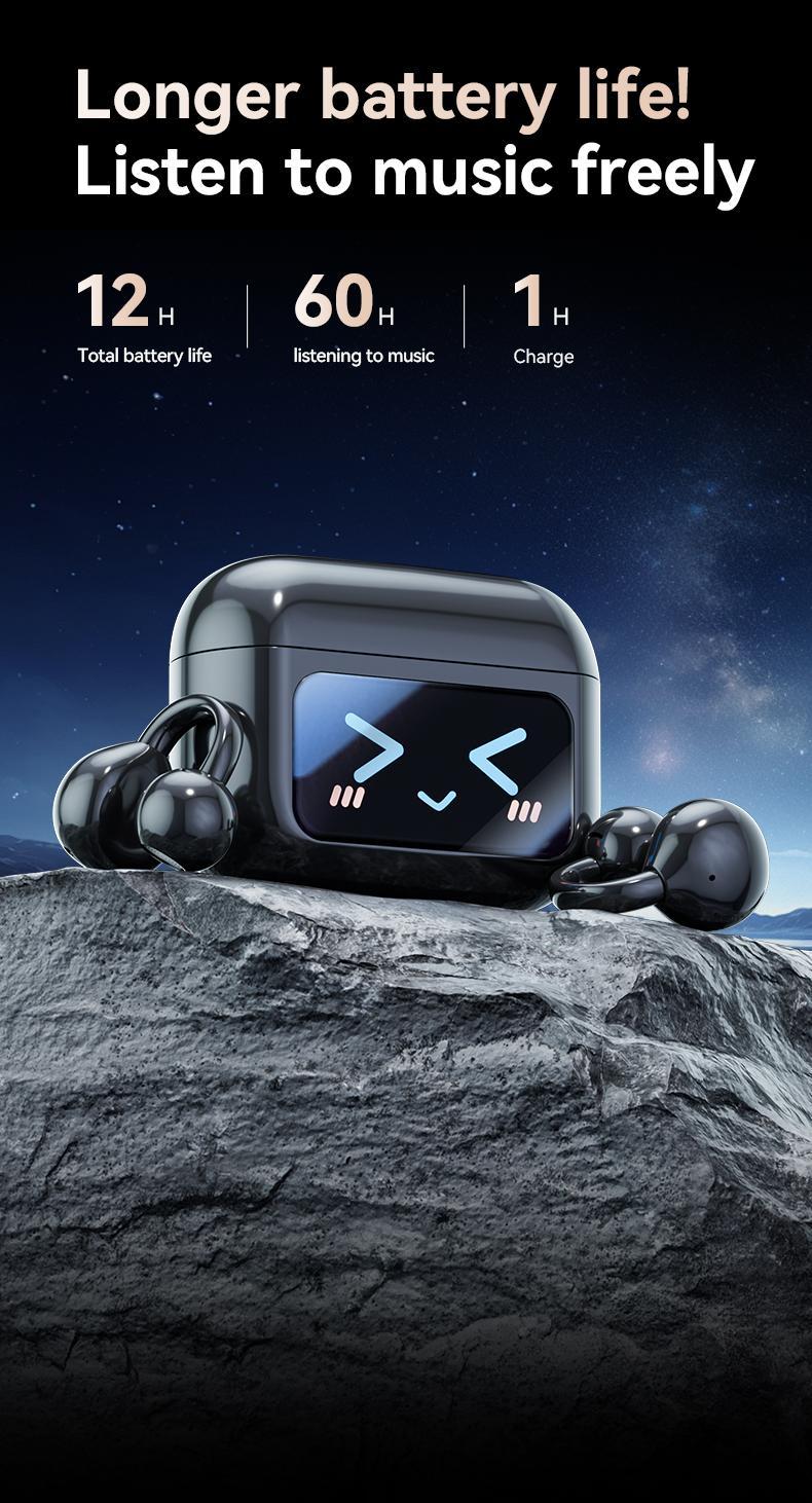 Wireless Bluetooth headset with audio-visual futuristic touch screen audio wireless headset for music and phone