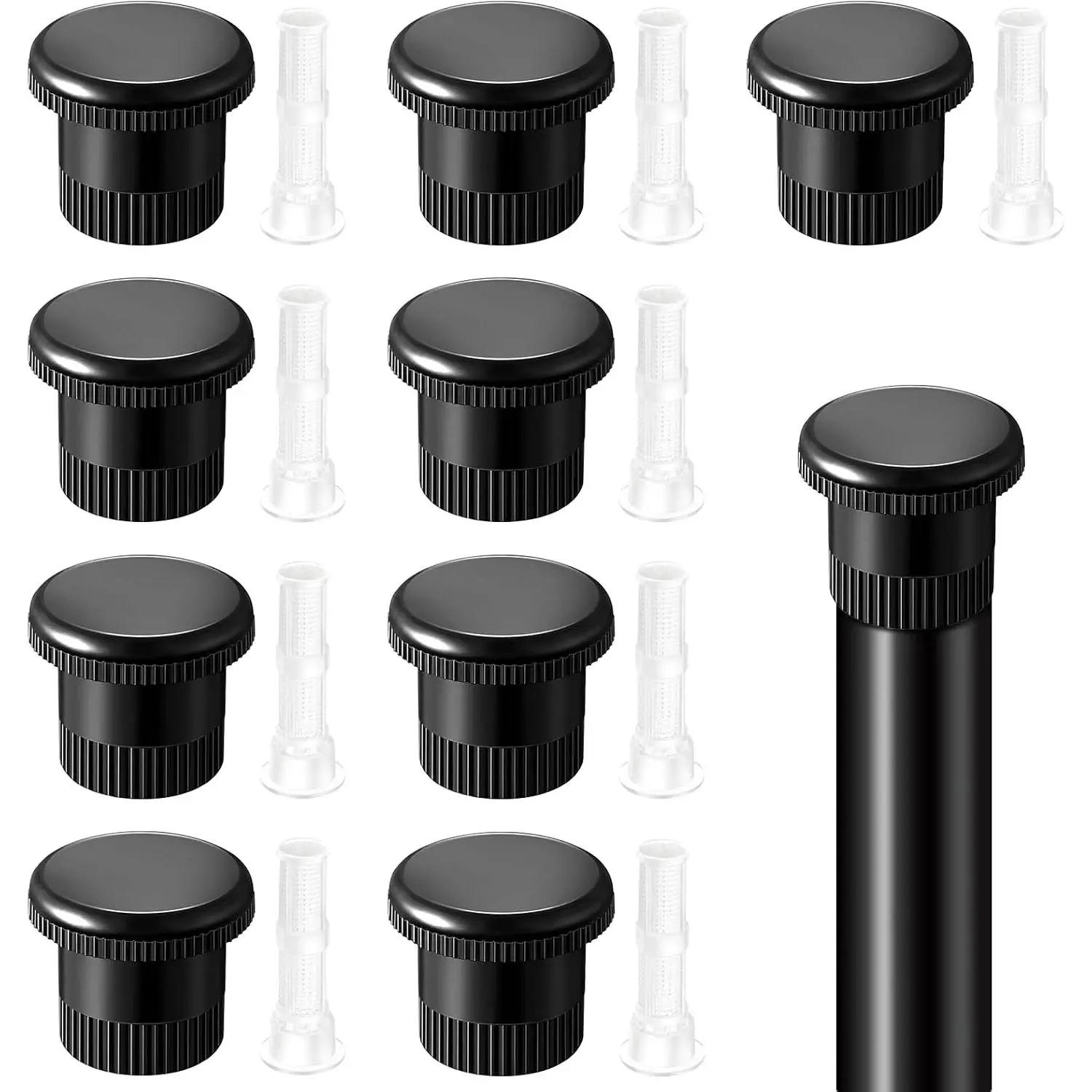 10 Pack  Shut Off Nozzle Caps Compatible with Hunter Pro  PS Ultra Heads 916400SP, Sprinkler  Plug  for Irrigation System, Black