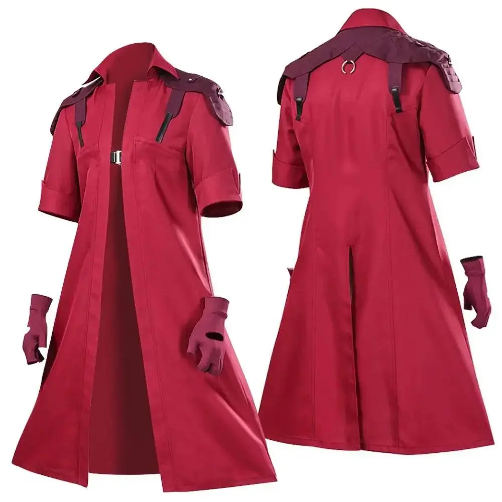 DMC 5 Dante Cosplay Jacket Coat Gloves Men Costume Disguise for Adult Man Coat Fantasy Roleplay Outfits Halloween Carnival Suit