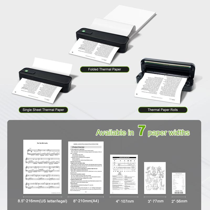 Portable Inkless, Supports A4 Paper Size, Prints Resumes, Music Sheets, Exam Papers, Compatible with iOS & Laptops, Portable Handheld Printer Portable Inkless, Supports A4 Paper Size, Prints Resumes, Music Sheets, Exam Papers, Compatible with iOS & Laptops, Portable Handheld Printer