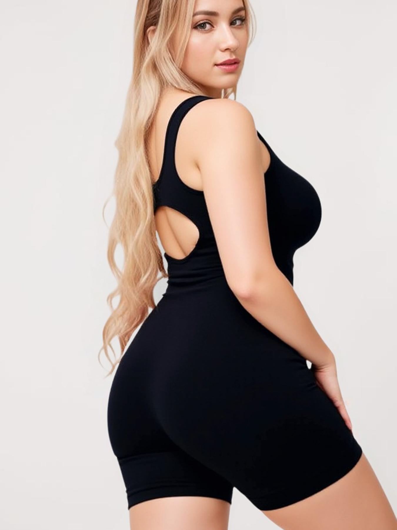 SUOVADUN LTY003 Athletic Romper for Women Workout Tank Top Bodysuit One Piece Buttery Soft Jumpsuit Scrunch Shorts Yoga Gym Outfit Stylish Activewear