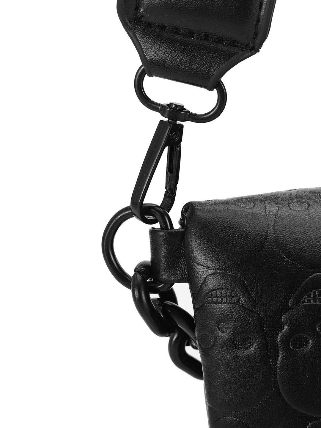 Dark Skull Pattern Chest Bag for Men, 2026 New Chain Crossbody Bag, Trendy Motorcycle Style Waist Bag, Multi-Functional Shoulder Bag
