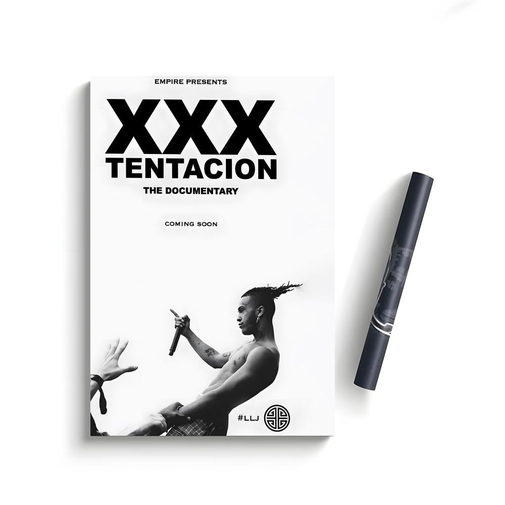 XXX-Tentacion Rock Rapper Music Albums Cover Skins Poster Self-Adhesive Waterproof Art Sticker, Aesthetic Minimalist Wall Poster for Coffee Shop, Bar & Home Room Decor