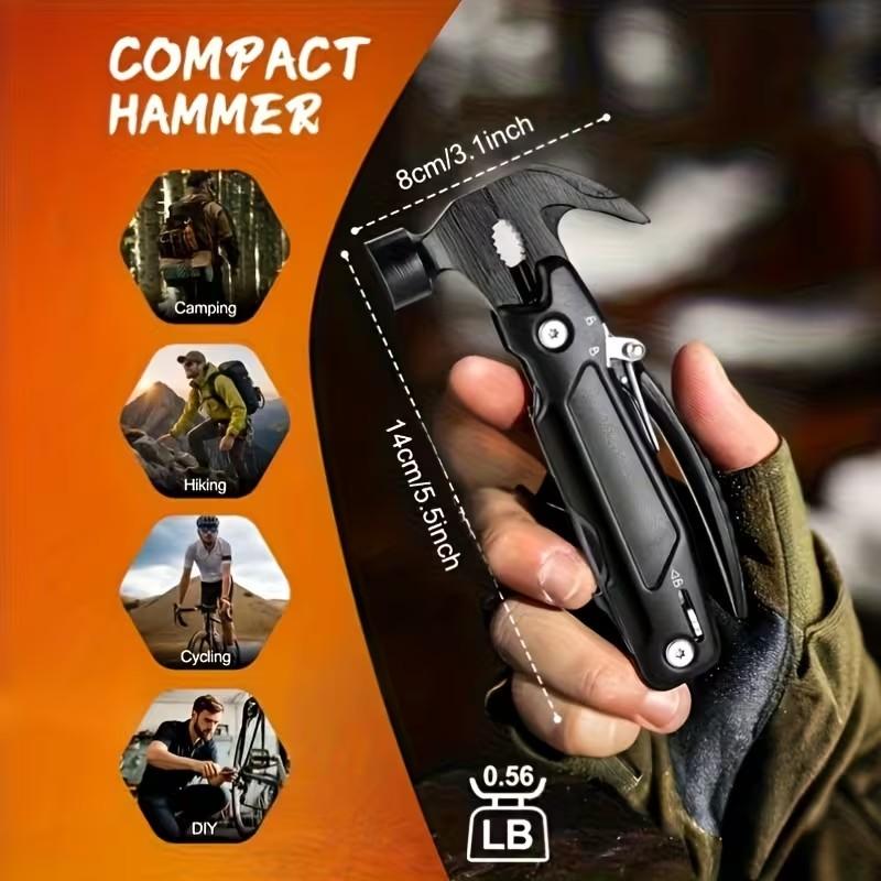 12-In-1 Multifunctional Hammer Tool Set, Multitool Set Includes Pliers & Screwdriver, Rustproof Metal Safety Lock Design, Ideal for Home Car Use Toolkit