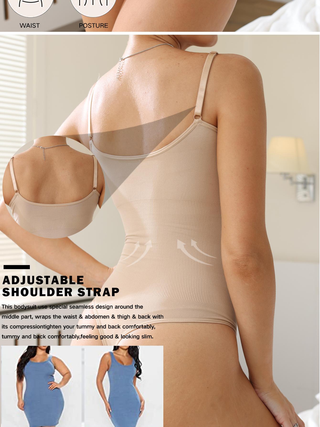 5 piece set Women's solid color sexy one-piece shapewear, high elasticity, no bra pads, adjustable straps, thong crotch with hook, suitable for daily wear, casual, yoga, and sports. Sexy versatile camisole, women's shapewear bodysuit.