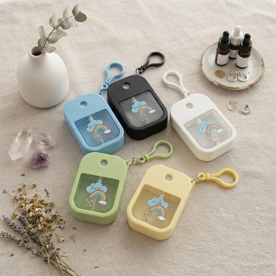 Cartoon Smile Cloud Rainbow Mini Spray Bottle Keychain, Leak-Proof Refillable Fine Mist Sprayer, Dispenser for Hand Soap, Perfume, Makeup Water, Portable Perfume Atomizer Travel Bottles, Makeup Tool