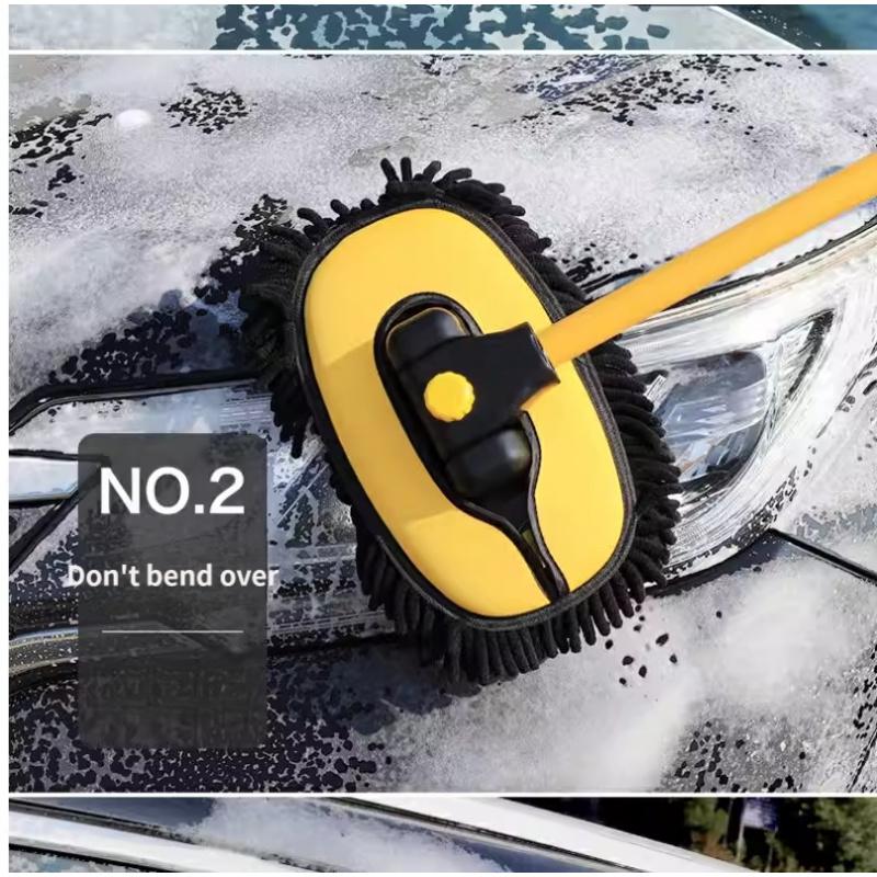 Snowy Neck Thickened Car Wash Brush Head - Adjustable Bendable Extension for Replacing Brush Heads - Expanded Furry Car Wash Brush Accessories