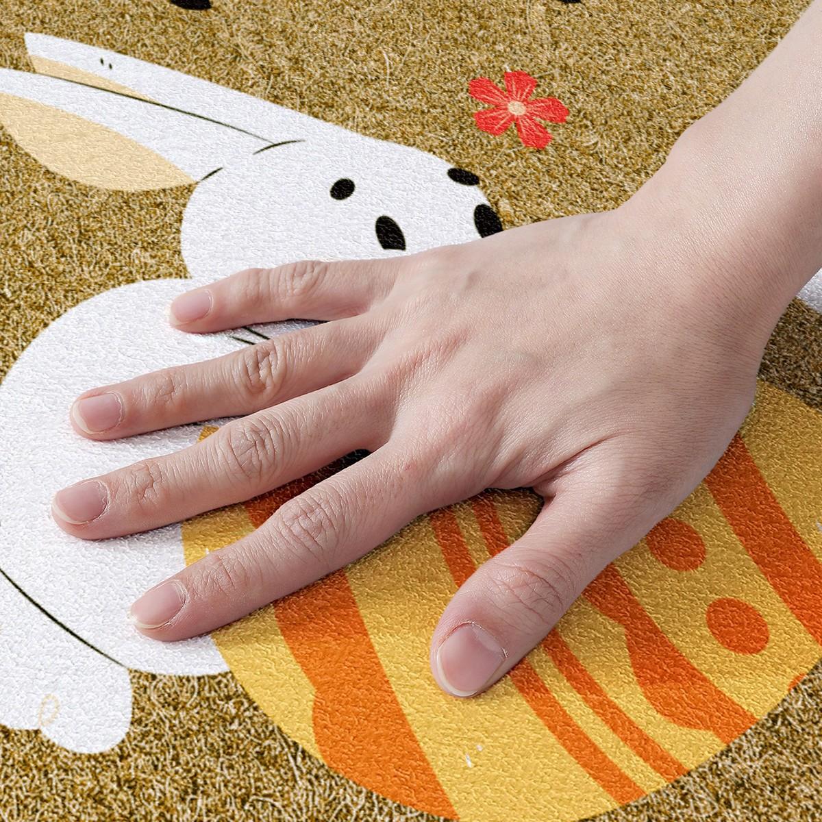 Easter Bunny Easter Egg Welcome Rug, Non-Slip Backing, Suitable for Bathroom Kitchen Indoor Outdoor Use