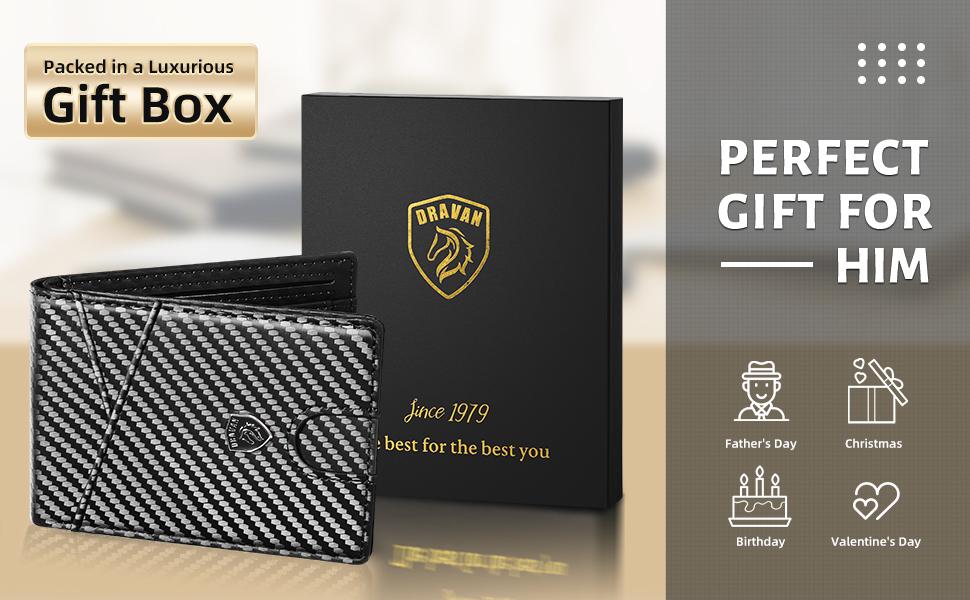 VTLASK Men's Ultra-Thin RFID Blocking Leather Wallet - 12 Card Slots with ID Window, Slim Bifold Front Pocket Design, Premium Gift Box - Ideal for Father's Day, Daily Use & Back to School Essentials Card Holder VTLASK Men's Ultra-Thin RFID Blocking Leather Wallet - 12 Card Slots with ID Window, Slim Bifold Front Pocket Design, Premium Gift Box - Ideal for Father's Day, Daily Use & Back to School Essentials Card Holder