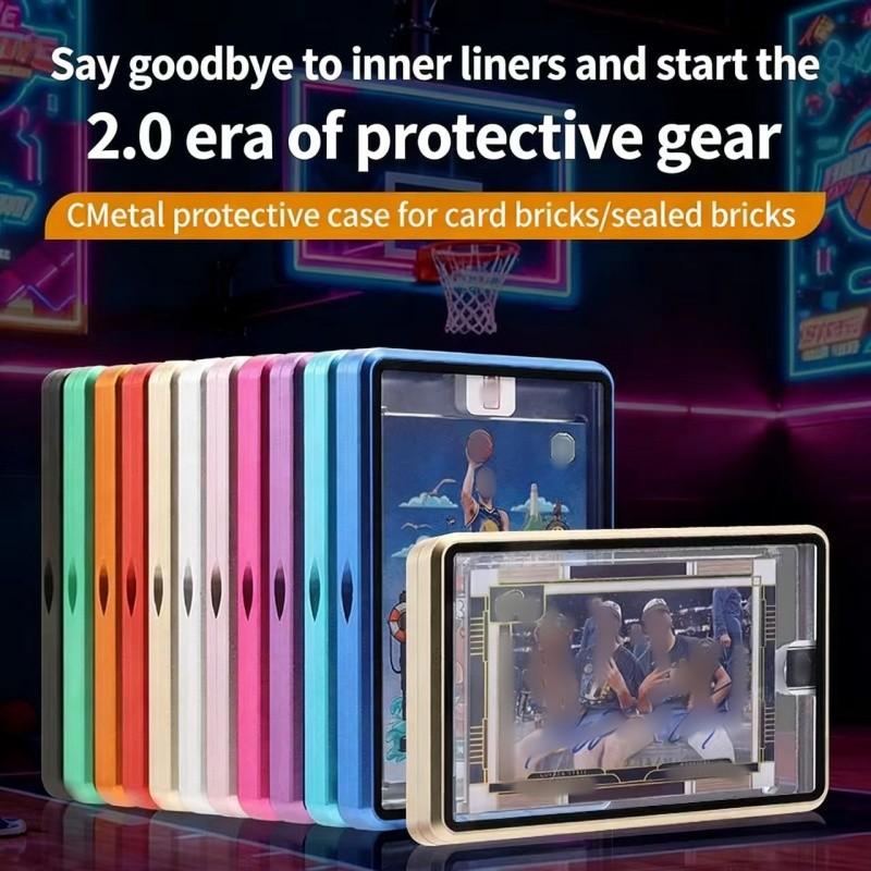 One Magnetic Trading Card Protective Holder with Metal Touch Frame Fits PRO 35PT Card Bricks, Ultra HD Glass, Pro-Craftsmanship, Light And Scratch Resistant Card Display Storage, Suitable for Baseball Football Sports Game Cards