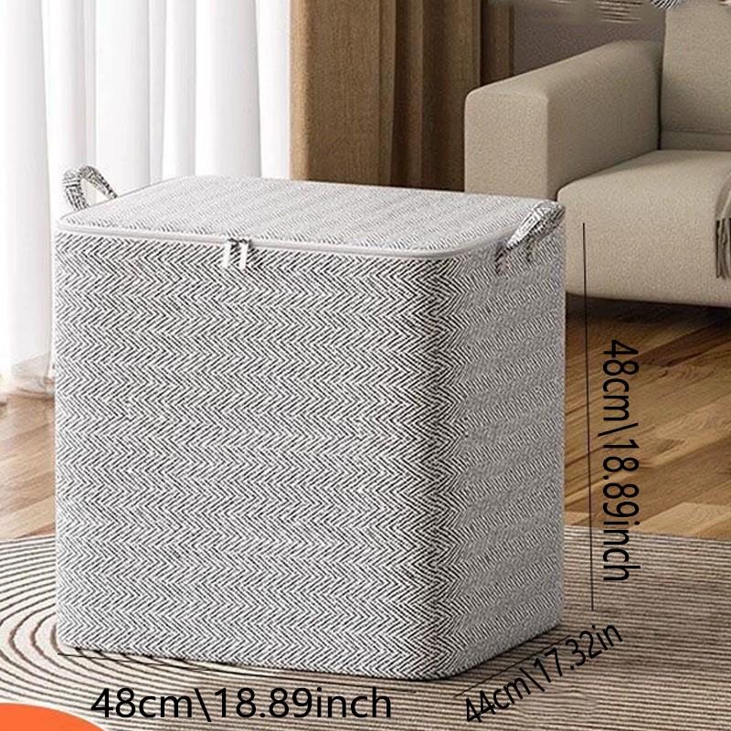 Extra Large Foldable Storage Box with Lid, Space-Saving Organizer for Home Moving, Durable Non-Woven Fabric, Stackable and Washable