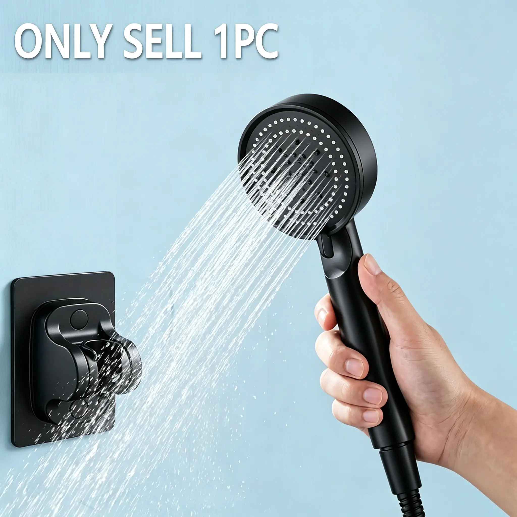High-Pressure Handheld Shower Head, 5 Modes, Fragrance-Free, Suitable for Sensitive Skin, Easy Installation, Modern Bathroom Accessory, Handheld Showerhead