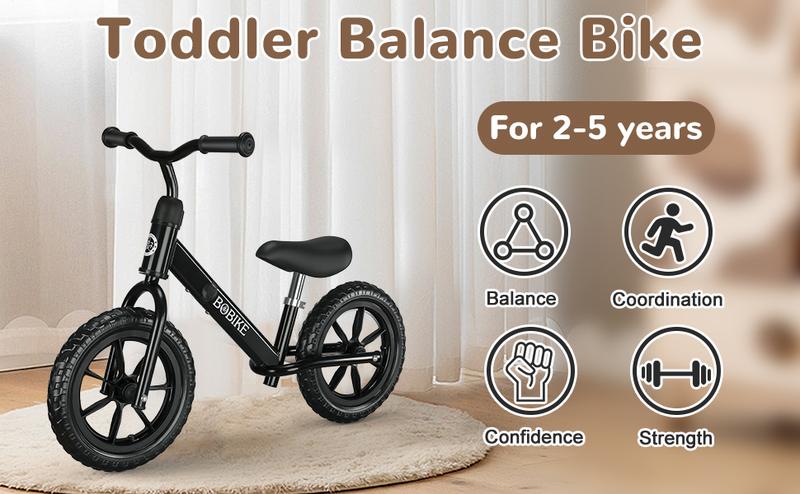 Bobike Toddler Balance Bike Toys for 2 to 5 Year Old Girls Boys Adjustable Seat and Handlebar No-Pedal Training Bike Best Gifts for Kids Bobike Toddler Balance Bike Toys for 2 to 5 Year Old Girls Boys Adjustable Seat and Handlebar No-Pedal Training Bike Best Gifts for Kids