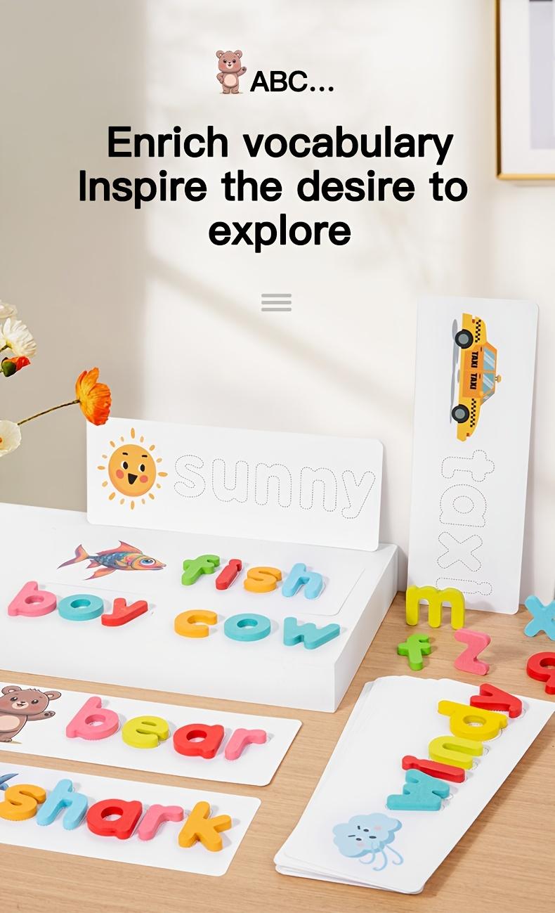 Educational toy gifts, Preschool alphabet tool, children's word recognition, spelling, matching letter learning game activities, viewing learning toys, wooden teaching toys, Halloween, Christmas gifts