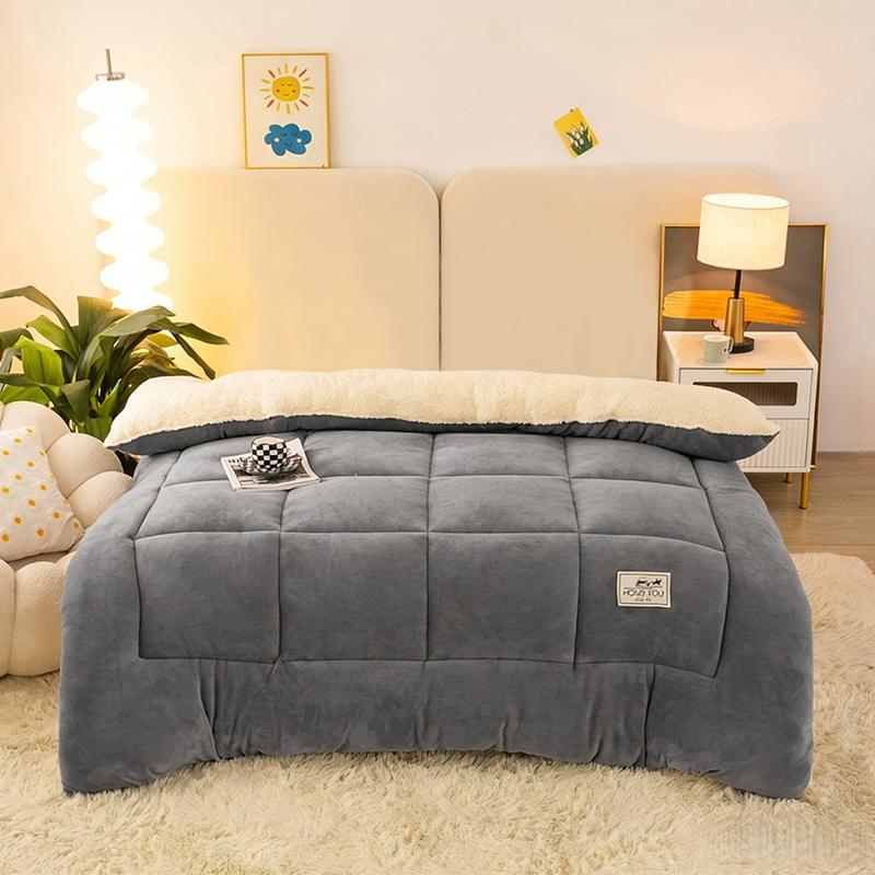 1pcs Winter Thick Solid Color Snowflake Fleece Blanket - Super soft, warm, and breathable polyester fiber, ideal for Christmas and New Year gifts, suitable for comfortable winter nights and home decoration