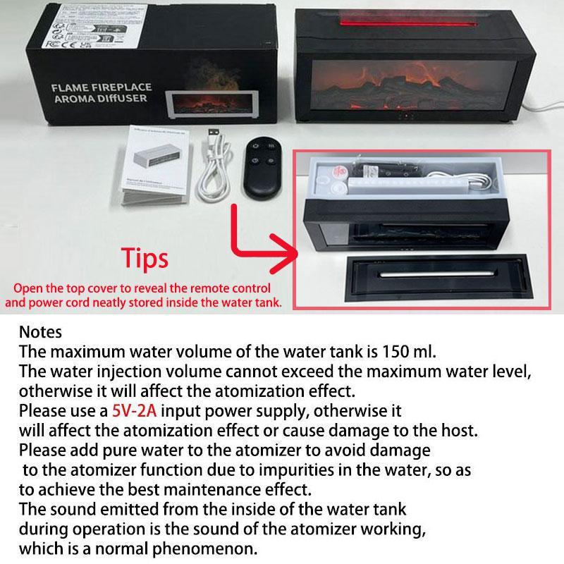 Color flame humidifier, fireplace bonfire humidifier, LED seven-color lights, 1/3/5h timer, remote control, automatic shut-off, atmosphere decoration, winter gift, suitable for home bedroom, office, yoga meditation, Colorful Flame Humidifier