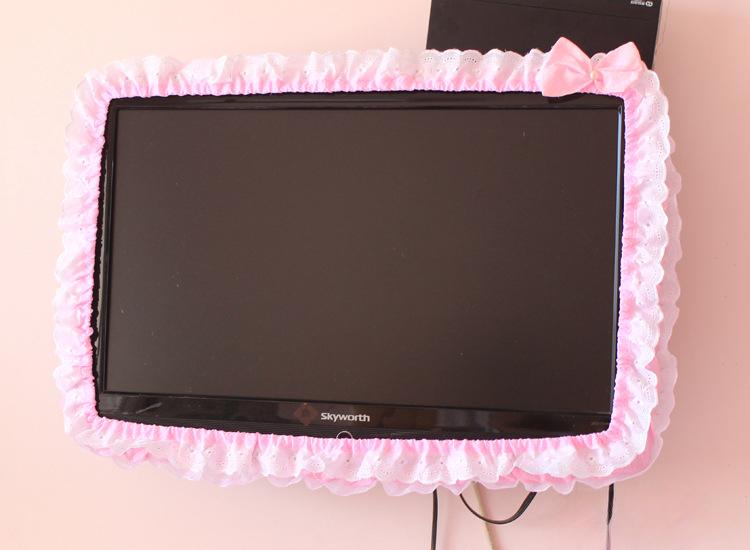 Household TV Monitor Dustproof Cover - 24-48in Stretch Fabric All-Purpose Indoor Protector, Elastic Home Care Supply with On/Off Without Lift Power-On Ready Design