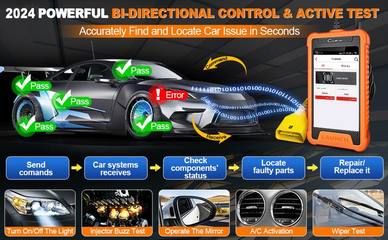 LAUNCH Creader Elite  for Toyota Lexus OBD2 Scanner, Full System Bi-Directional Diagnostic Scan Tool, All Reset Service Code Reader, Battery Registration,ECU Coding, AUTO VIN,Lifetime Fr-ee Update