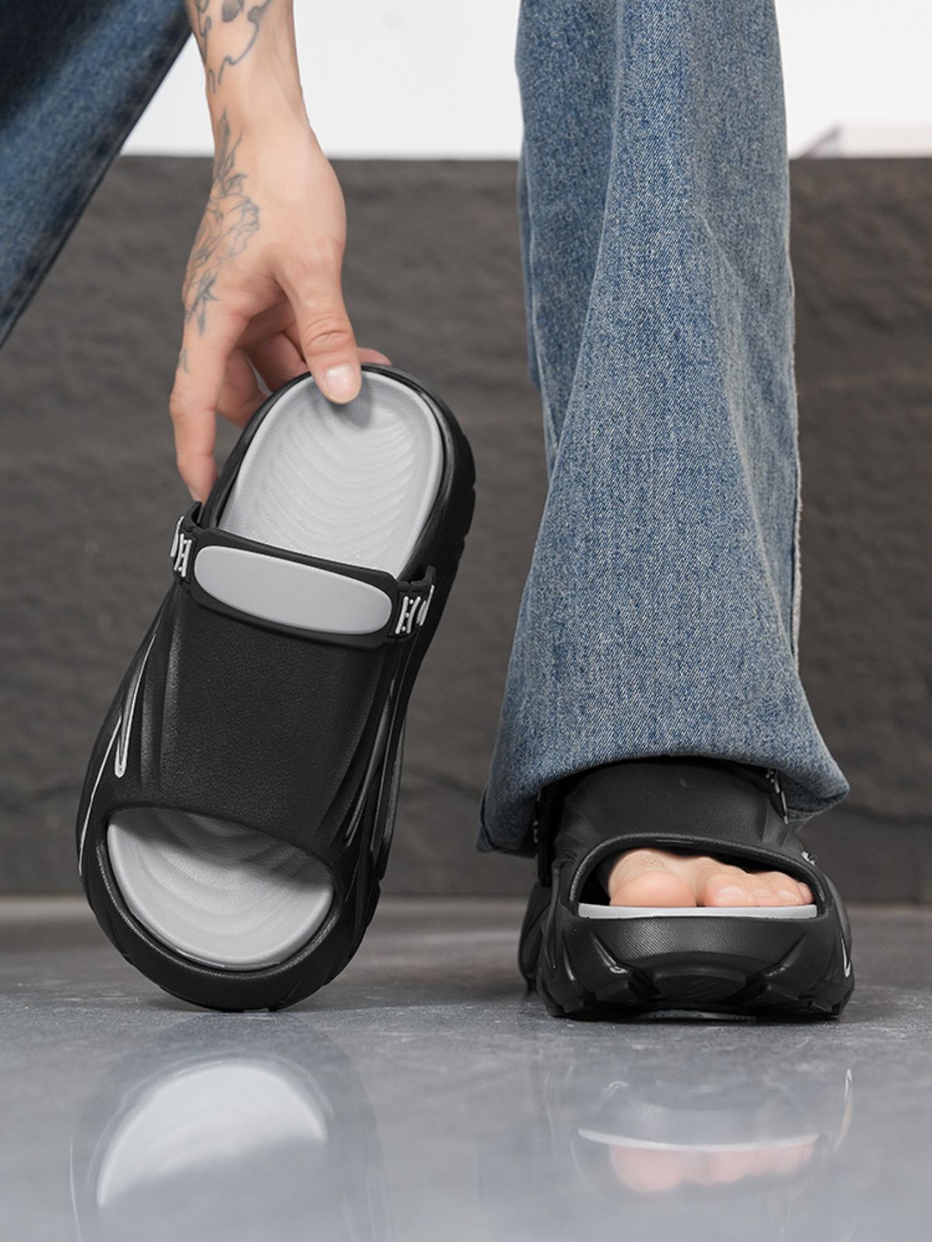 Men's Summer Clogs Outdoor Thick Sole Non-Slip Odor Resistant Durable Quick Drying Soft Beach Sandals for Couples, Lightweight Casual Slip on Water Shoes, Comfortable EVA Footbed for Beach Pool Shower Daily Wear