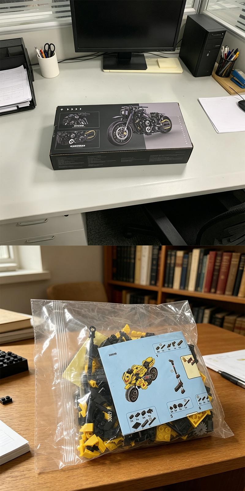 Classic Motorcycle Building Block Set for Kids and Adults, Creative Construction Toy, Perfect Gift for Motorcycle Enthusiasts