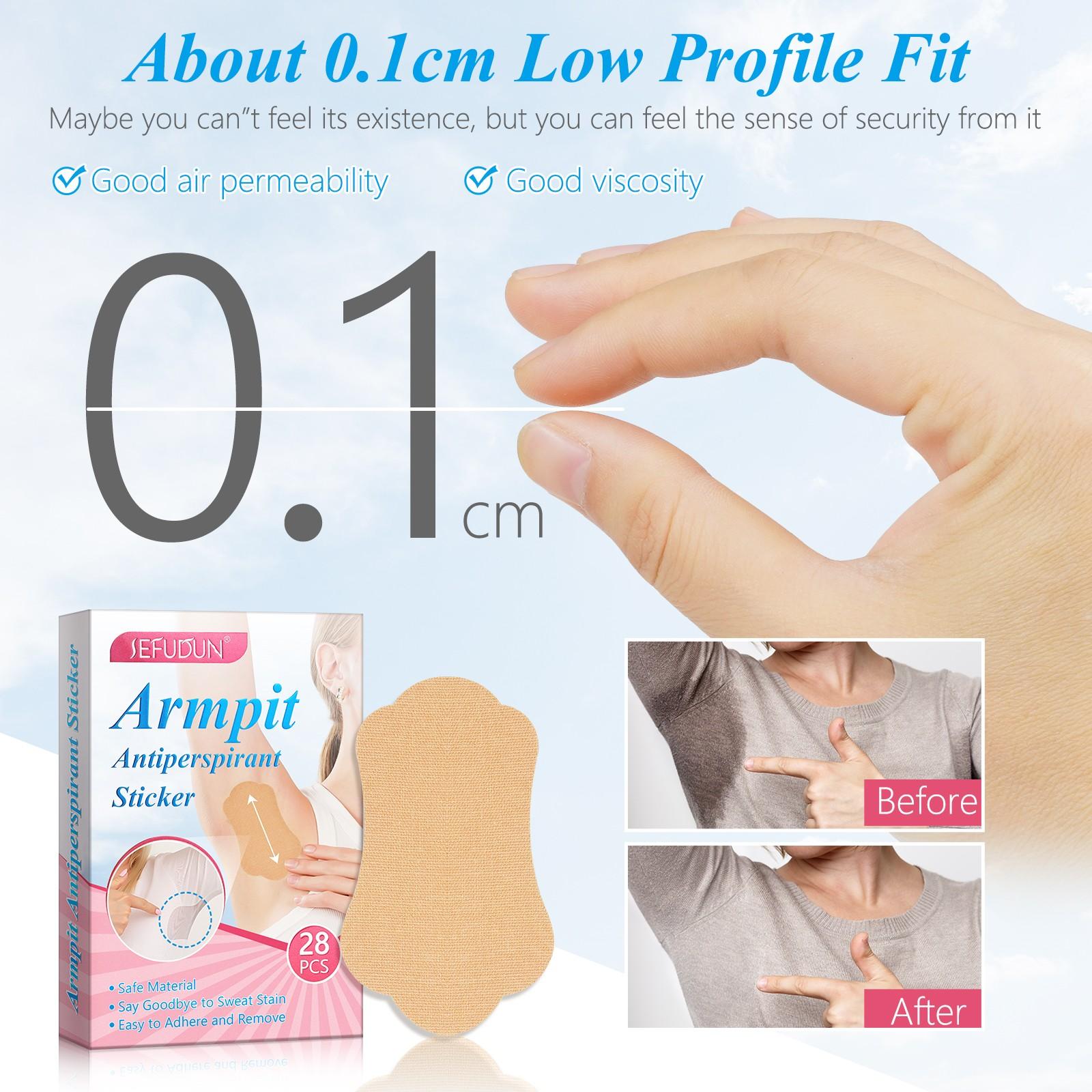 Sefudun Underarm Sweat Patches 28pcs, Soft Skin-Friendly, Gentle Leak-Proof, Lightweight Breathable, Summer Use, No Damage to Clothes