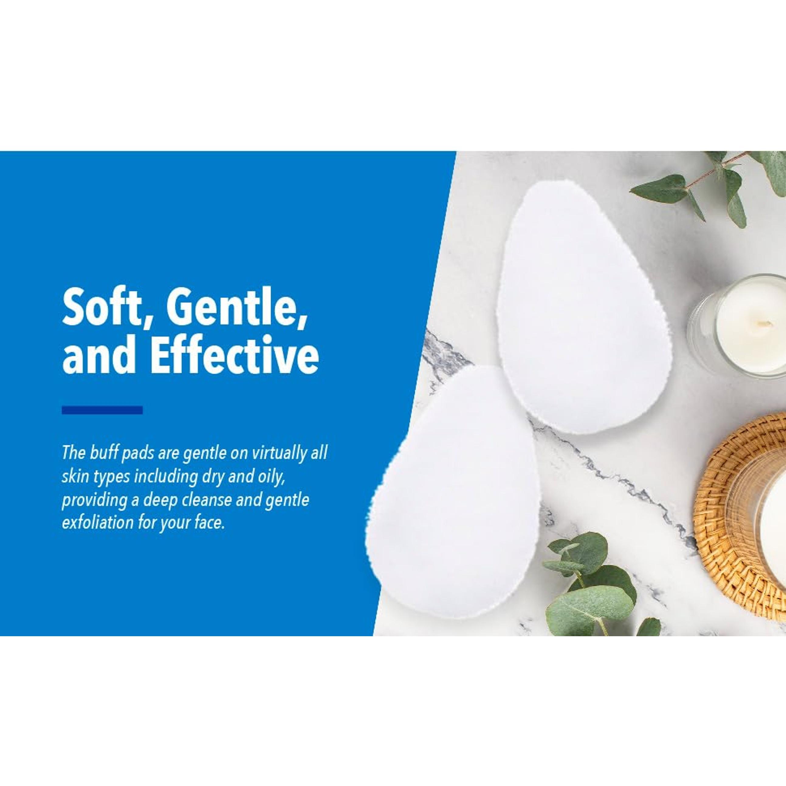 Facial Exfoliating Pads - Deep Cleansing Facial Sponges - Daily Exfoliation Face Scrubbers - Extra Thick Face Sponge - White, Pack of 10