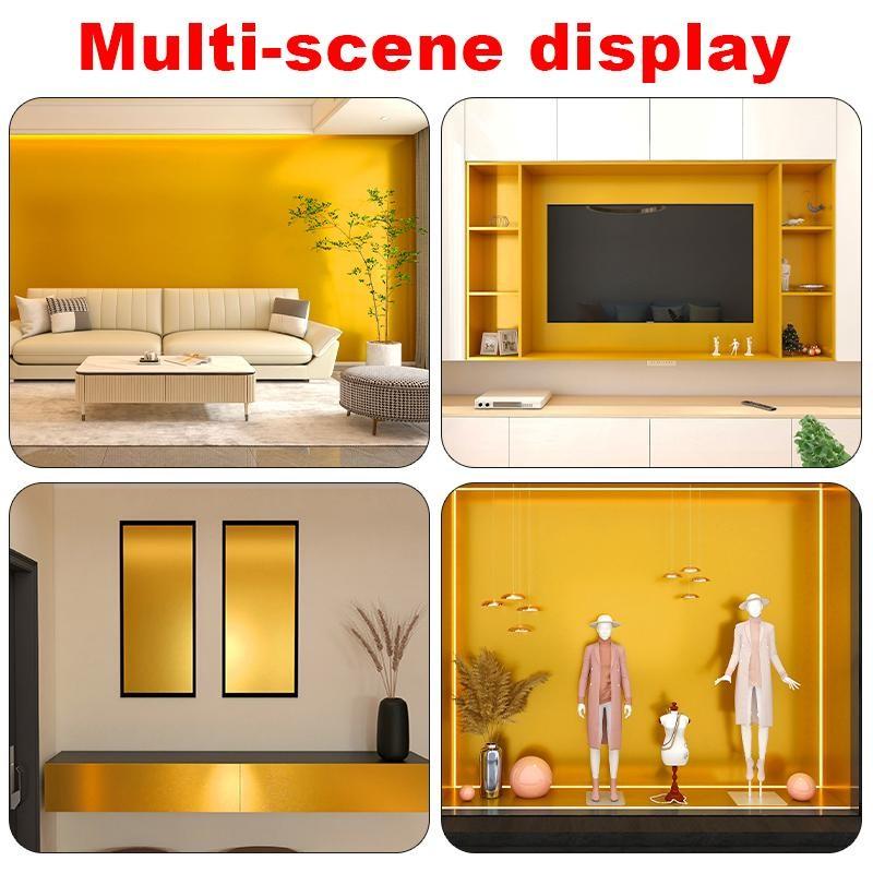 Gold Wallpaper Self-Adhesive Cleanable Removable Peel and Stick Refrigerator Speaker Dryer Cabinet Oven Appliances Furniture Renovation Kitchen Glitter Wallpaper 17.7" X 78.7"