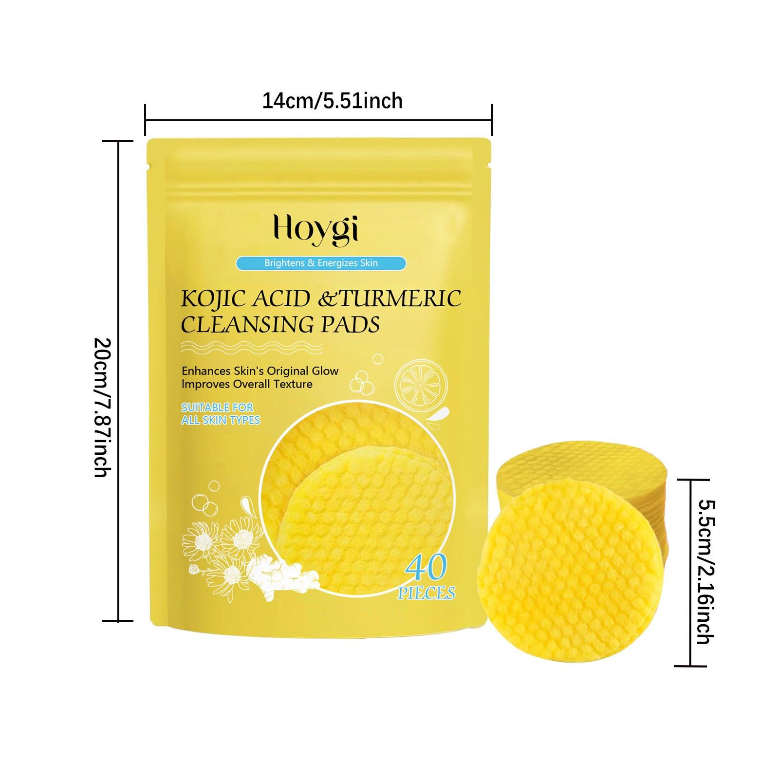 Hoygi Turmeric Acid Cleansing Pad (54g), Gentle Exfoliating Face Wash Pad, Pore Cleaning Makeup Remover, Mild Skincare Tool
