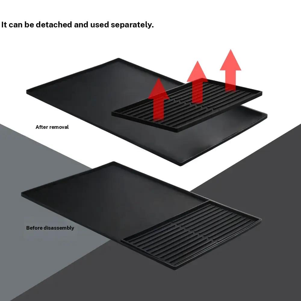 Silicone Coffee Mat, Absorbent Non-Slip Pad, Bar Counter Mat, Foldable Coffee Accessory, Drainage Design, Suitable for Espresso Machines, Kitchenware, Coasters